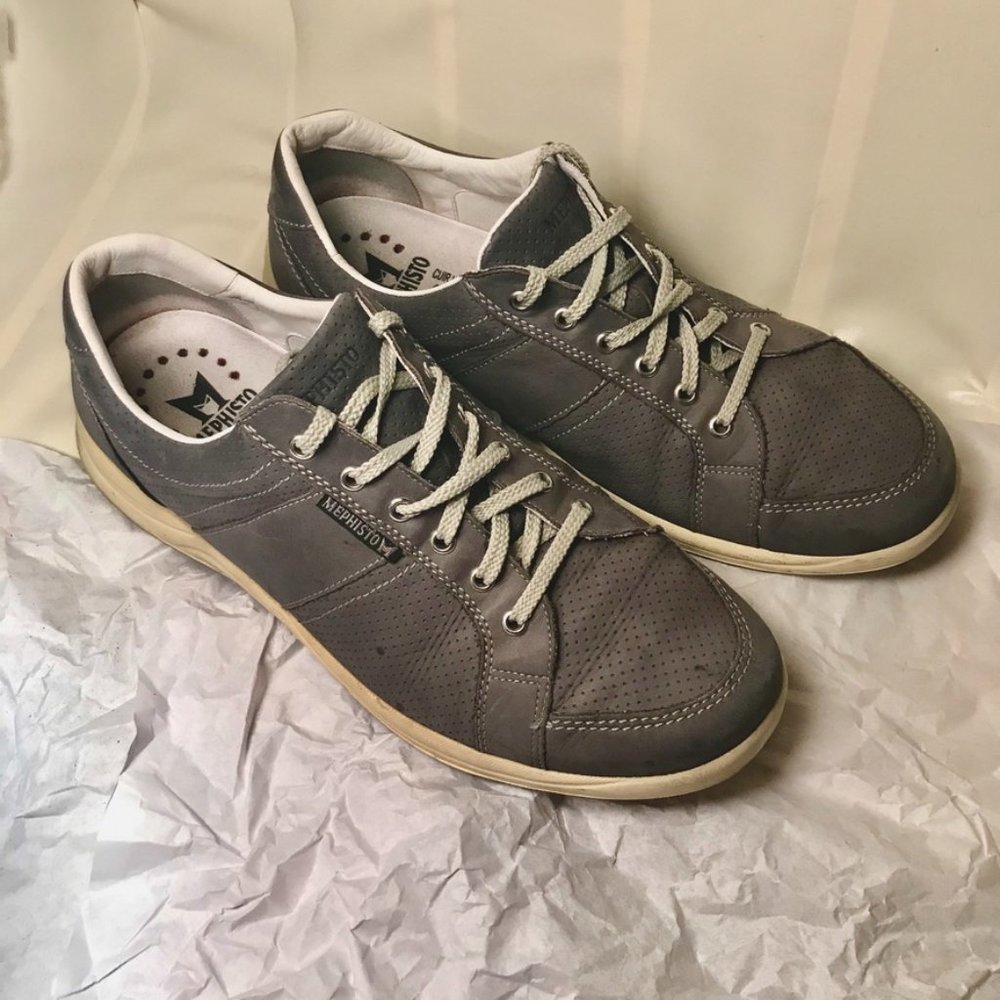 MEPHISTO Grey Genuine Leather Sneakers